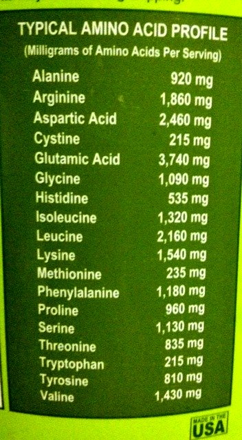 Amino Acids Profile in Original Plantfusion